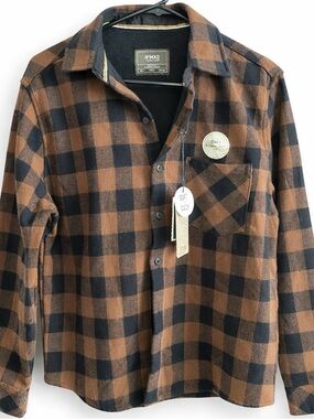 Nomad Buffalo Plaid Flannel Shirt Jacket Thermal Lined Brown Black Small NWT